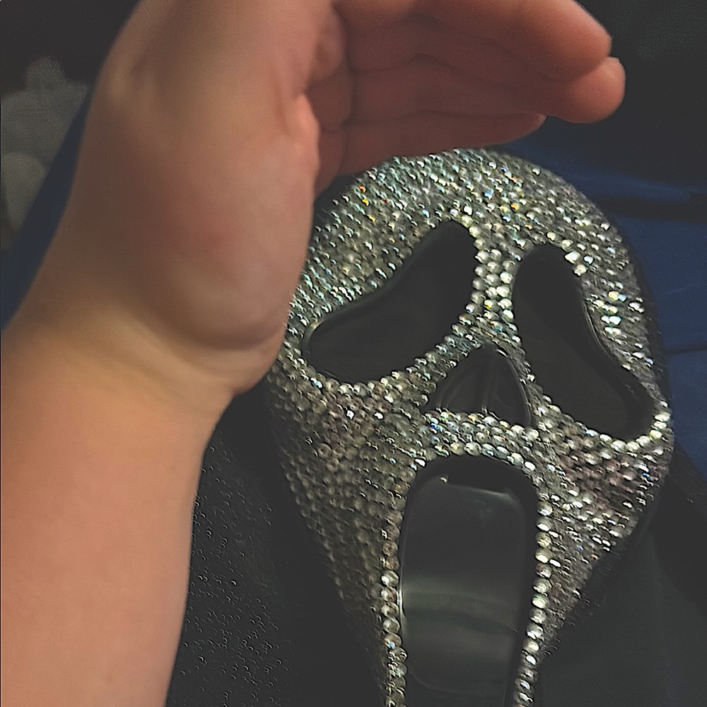 Rhinestone Ghost Face Mask